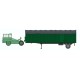 REE modeles CB-023 - tractora KANGOUROU green toit blanc + remolque verde bâche simple axle Ep.III-IV - HO