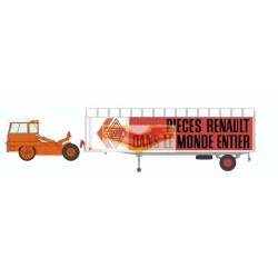REE modeles CB-024 - Tractora KANGOUROU Orange + remolque "RENAULT ORANGE" tôlé simple axle Ep.IV - HO