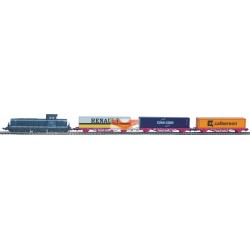 Coffret de départ P1075 - BB66000 et 3 wagons porte container - PIKO SAI - HO