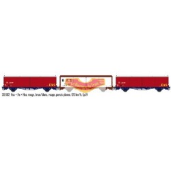 LS-models LSM-30662 - Set de 3 wagons couverts EVS jaune et noir - SNCF - HO