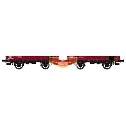 REE WB 358 - Set of 2 Wagons 19 FLAT OCEM brakes wheels radius - ETAT ep 2 - HO