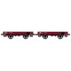 REE WB 358 - Set of 2 Wagons 19 FLAT OCEM brakes wheels radius - ETAT ep 2 - HO