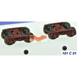 REE modeles XB101C01 - Set of 2 bogies brown for passenger cars - HO