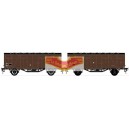 LS-models LSM 30503, 2 Wagons COUVERT STANDARD brun foncé toit noir SNCF, époque 3 - HO