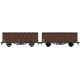 LS-models LSM 30503, 2 Wagons COUVERT STANDARD brun foncé toit noir SNCF, époque 3 - HO