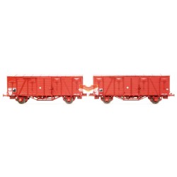 LS-models LSM 30504 2 Wagons COUVERT STANDARD MURPHY rouge UIC SNCF, époque 3 - HO