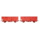 LS-models LSM 30504 2 Wagons COUVERT STANDARD MURPHY rouge UIC SNCF, époque 3 - HO