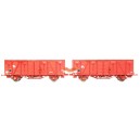 LS-models LSM 30505 2 Wagons COUVERT STANDARD MURPHY rouge UIC SNCF, époque 4 - HO