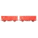 LS-models LSM 30505 2 Wagons COUVERT STANDARD MURPHY rouge UIC SNCF, époque 4 - HO