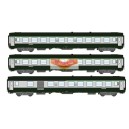 REE vb102 - box of 3 UIC Green and grey passenger Cars ep5 - HO