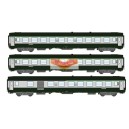 REE vb102 - caja de 3 coche de pasajeros UIC verde y gris EP5 - HO