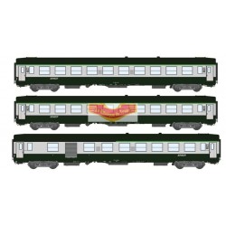 REE vb102 - box of 3 UIC Green and grey passenger Cars ep5 - HO