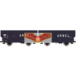 REE modeles WB367 - set de 2 Wagons ARBEL TRANORD 3 portes - EP III 1956 - HO