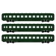 REE modeles vb129 - Set of 3 passenger cars DEV A0 courtes B10 Vert 306 ep3 - HO